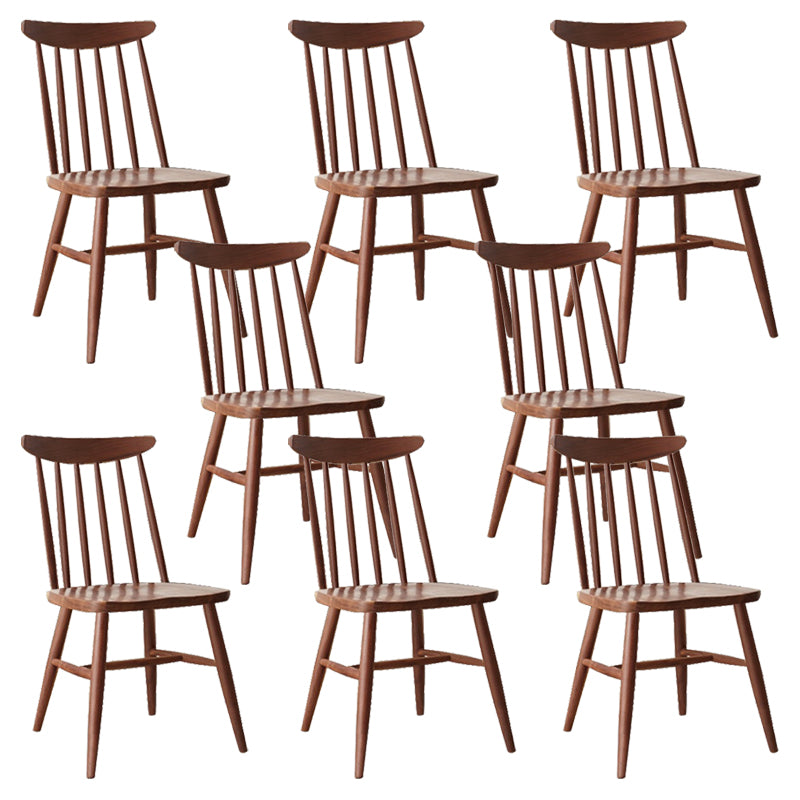 Contemporary Slat Back Wood Armless Dining Chairs(Set of 1/2/4/6/8)