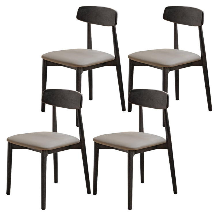 Contemporary Wood Open Back Armless Dining Chairs(Set of 1/2/4/6/8)