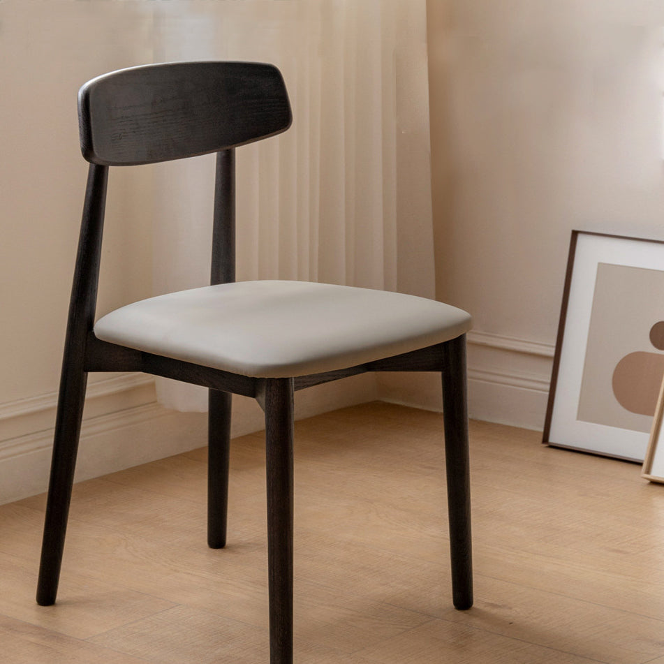 Contemporary Wood Open Back Armless Dining Chairs(Set of 1/2/4/6/8)