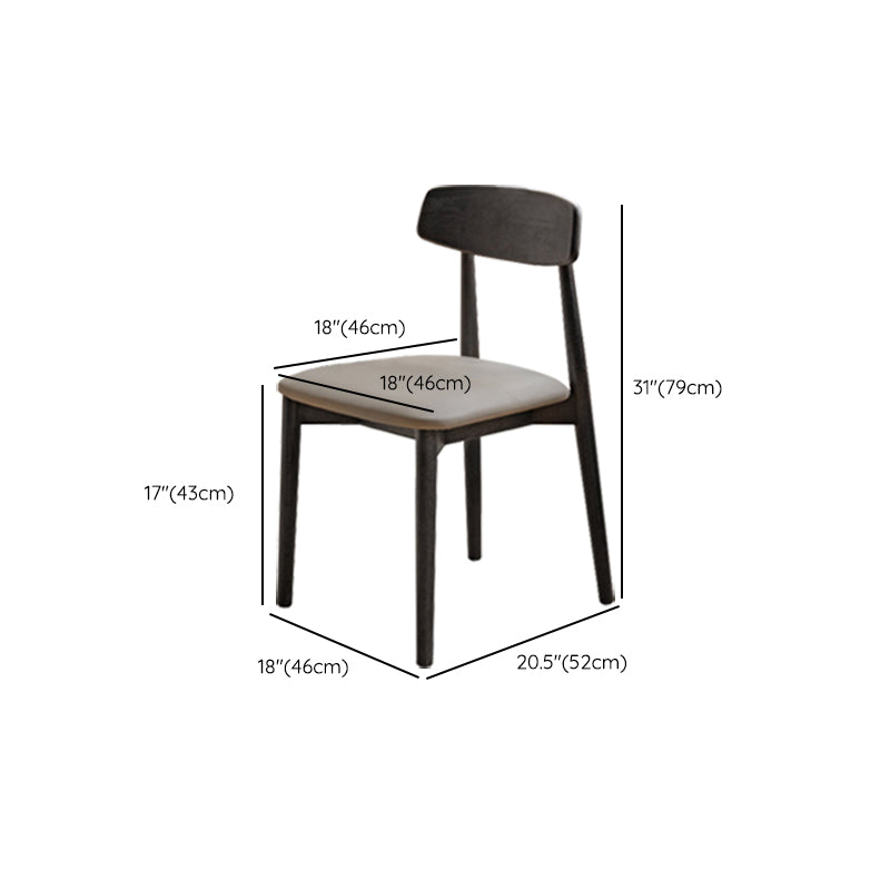 Contemporary Wood Open Back Armless Dining Chairs(Set of 1/2/4/6/8)