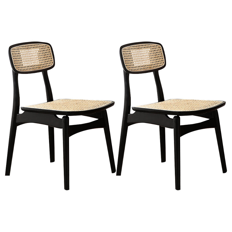 Contemporary Solid Wood Open Back Armless Dining Chair for Home