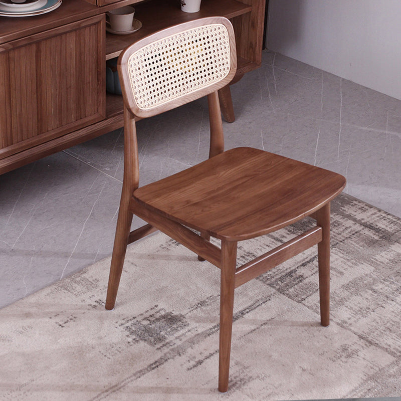 Contemporary Solid Wood Open Back Armless Dining Chair for Home