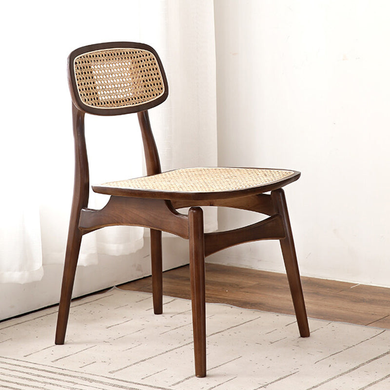 Contemporary Solid Wood Open Back Armless Dining Chair for Home