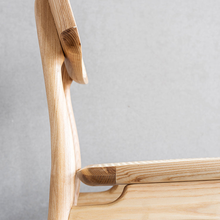 Contemporary Solid Wood Open Back Armless Dining Chair for Home