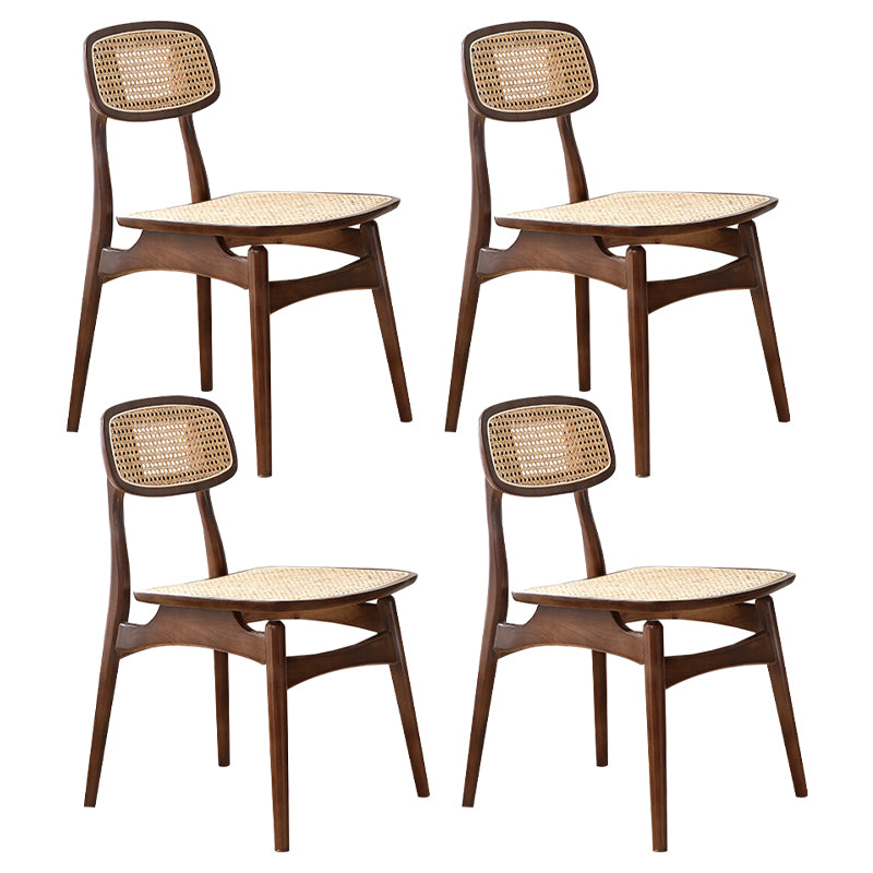 Contemporary Solid Wood Open Back Armless Dining Chair for Home