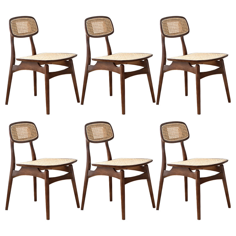 Contemporary Solid Wood Open Back Armless Dining Chair for Home