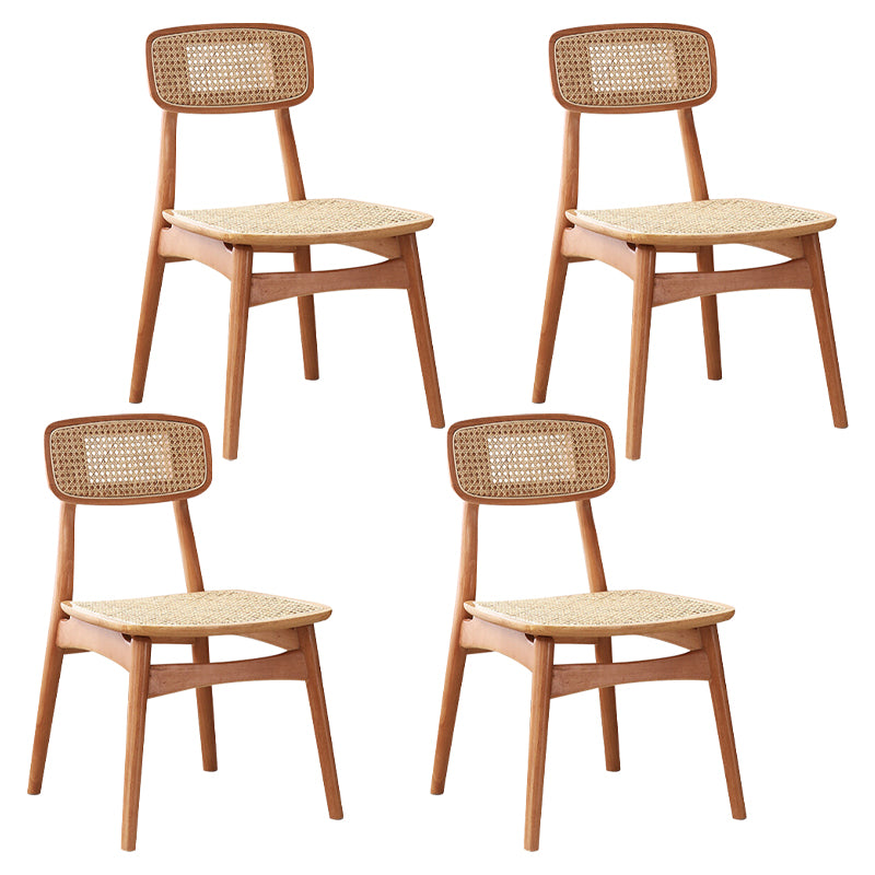 Contemporary Solid Wood Open Back Armless Dining Chair for Home