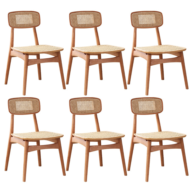 Contemporary Solid Wood Open Back Armless Dining Chair for Home