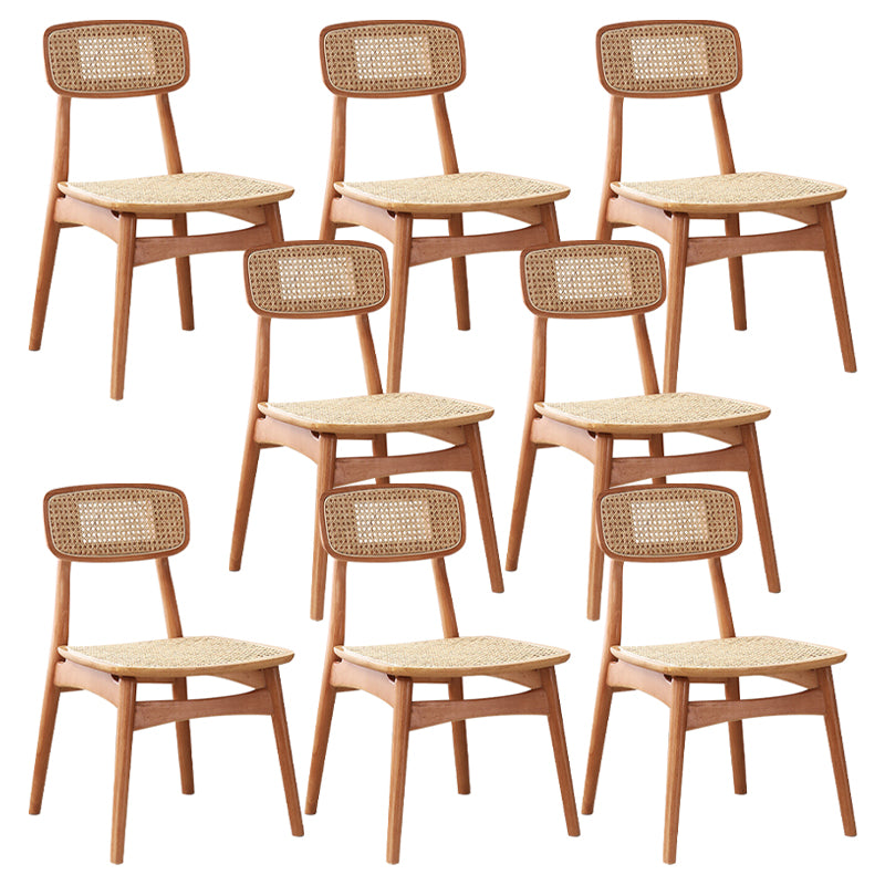 Contemporary Solid Wood Open Back Armless Dining Chair for Home