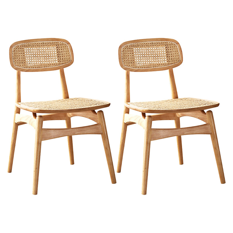 Contemporary Solid Wood Open Back Armless Dining Chair for Home