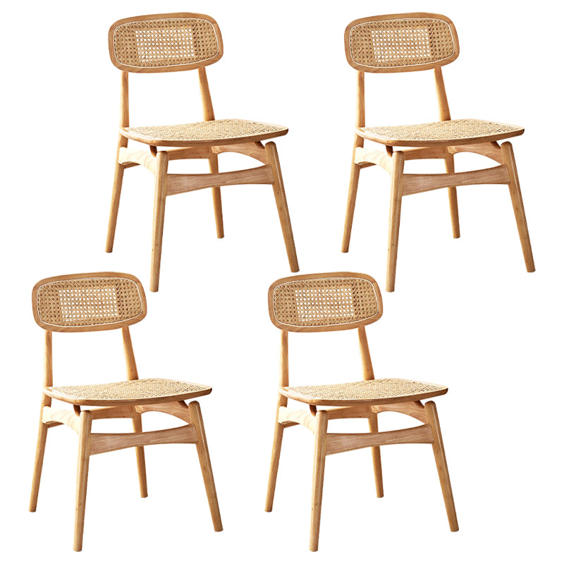 Contemporary Solid Wood Open Back Armless Dining Chair for Home