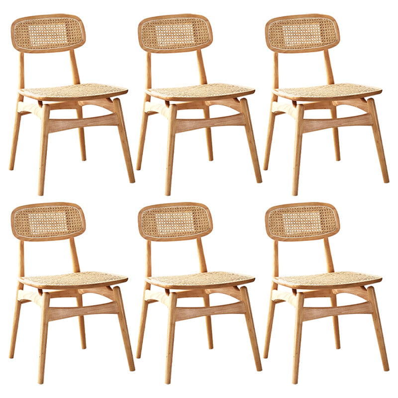 Contemporary Solid Wood Open Back Armless Dining Chair for Home