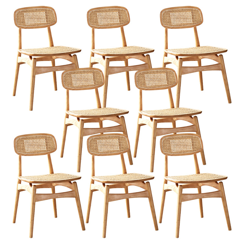 Contemporary Solid Wood Open Back Armless Dining Chair for Home