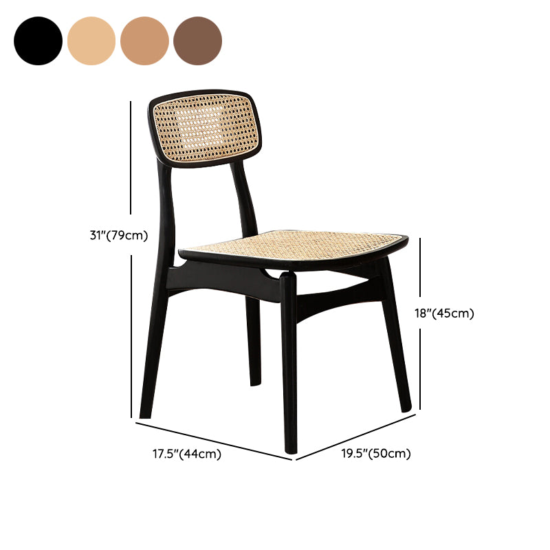 Contemporary Solid Wood Open Back Armless Dining Chair for Home