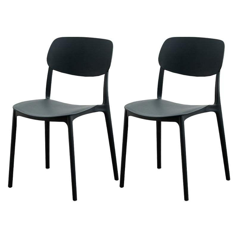 Modern Dining Room Armless Plastic Stacking Open Back Dining Chair