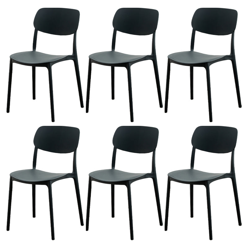 Modern Dining Room Armless Plastic Stacking Open Back Dining Chair