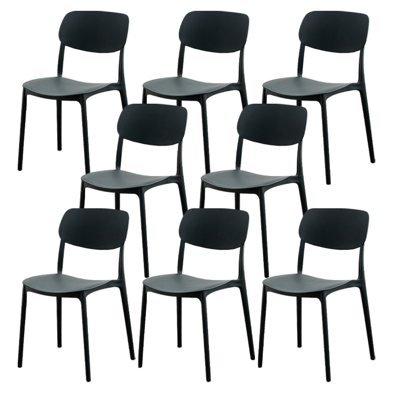 Modern Dining Room Armless Plastic Stacking Open Back Dining Chair