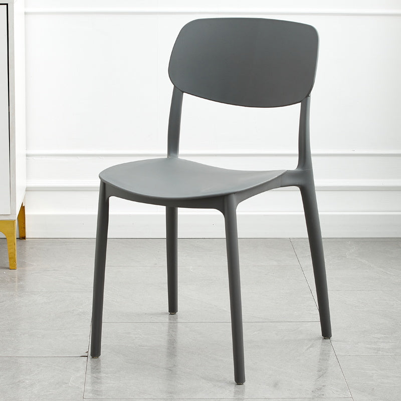 Modern Dining Room Armless Plastic Stacking Open Back Dining Chair