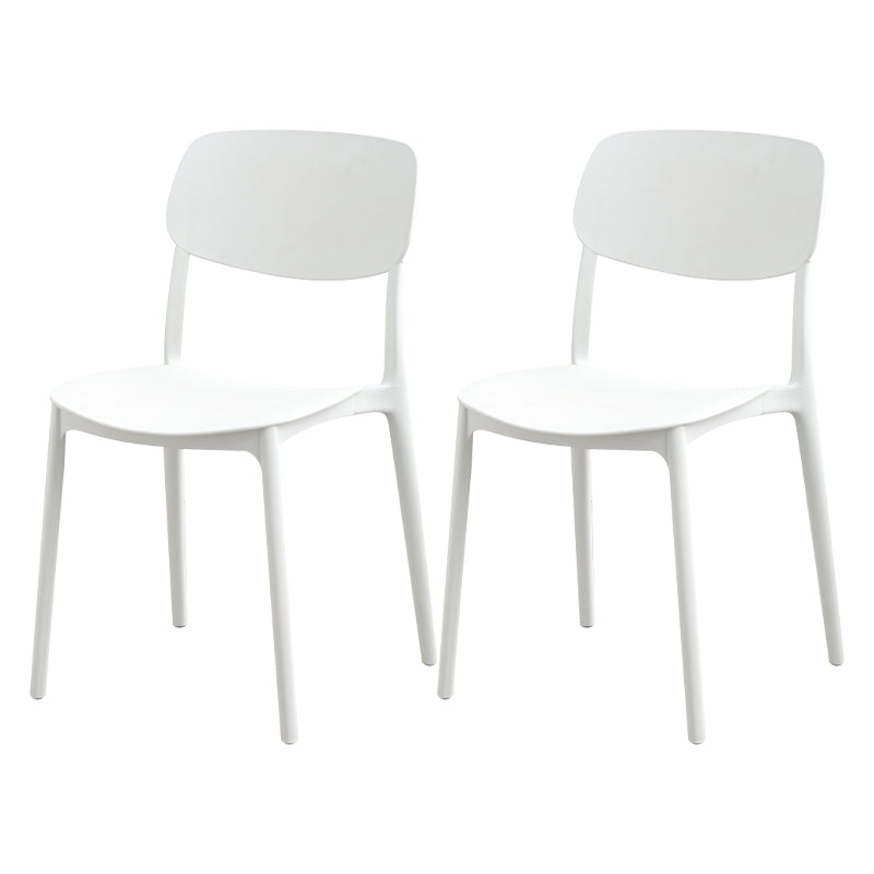 Modern Dining Room Armless Plastic Stacking Open Back Dining Chair