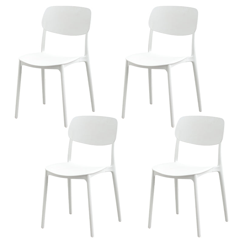 Modern Dining Room Armless Plastic Stacking Open Back Dining Chair