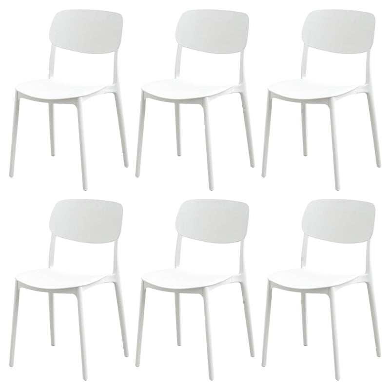Modern Dining Room Armless Plastic Stacking Open Back Dining Chair