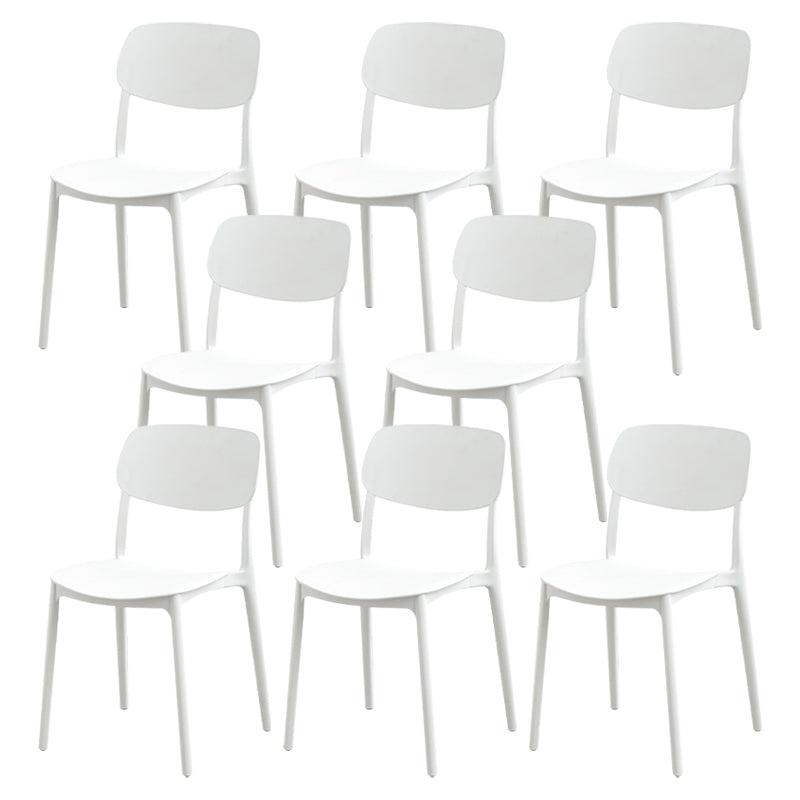 Modern Dining Room Armless Plastic Stacking Open Back Dining Chair