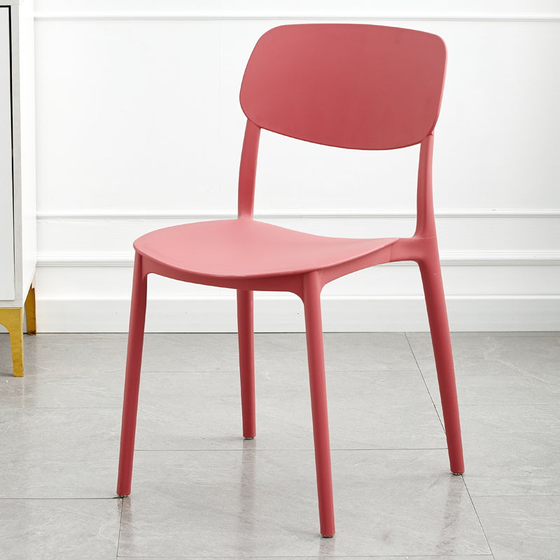Modern Dining Room Armless Plastic Stacking Open Back Dining Chair