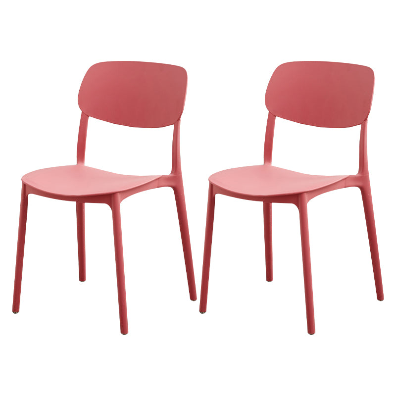 Modern Dining Room Armless Plastic Stacking Open Back Dining Chair