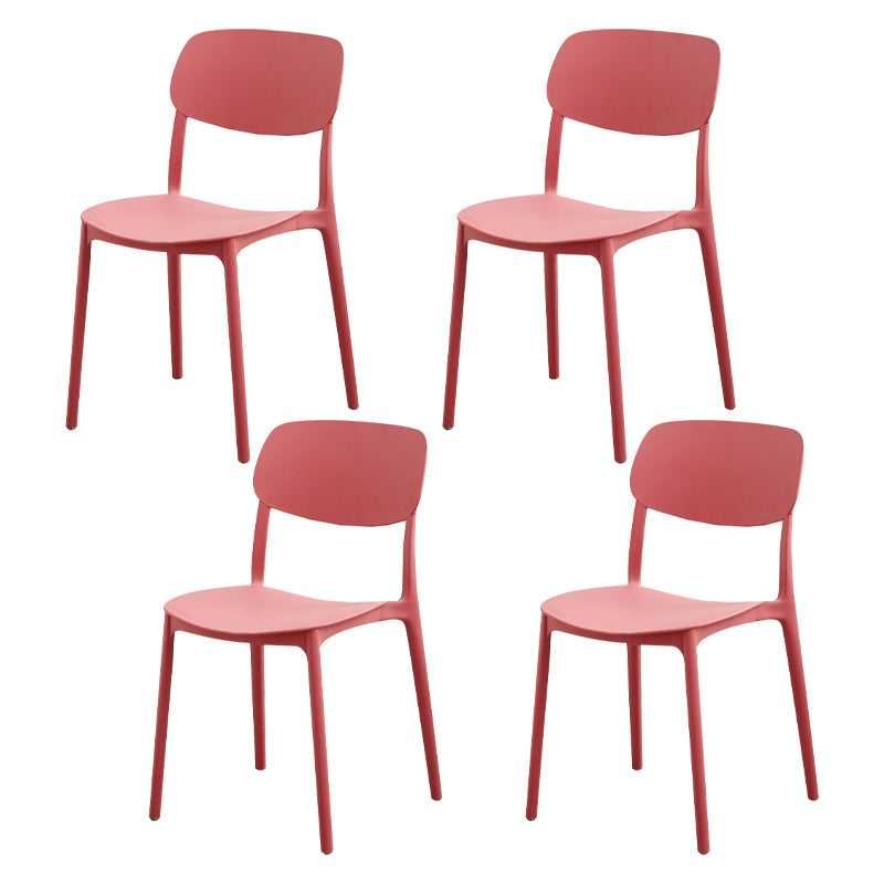 Modern Dining Room Armless Plastic Stacking Open Back Dining Chair