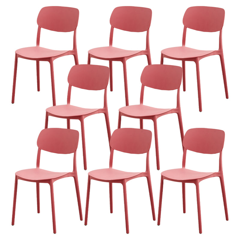 Modern Dining Room Armless Plastic Stacking Open Back Dining Chair