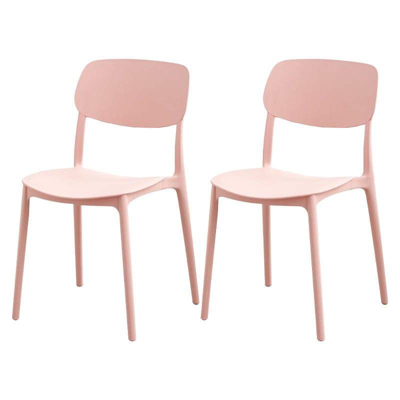 Modern Dining Room Armless Plastic Stacking Open Back Dining Chair