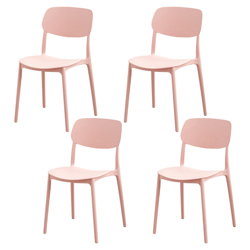 Modern Dining Room Armless Plastic Stacking Open Back Dining Chair