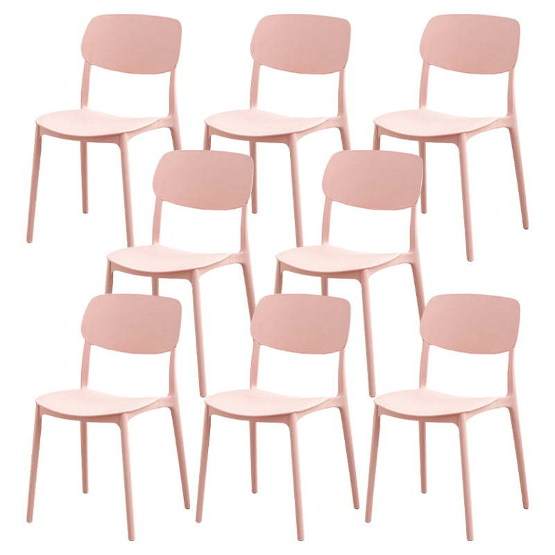 Modern Dining Room Armless Plastic Stacking Open Back Dining Chair