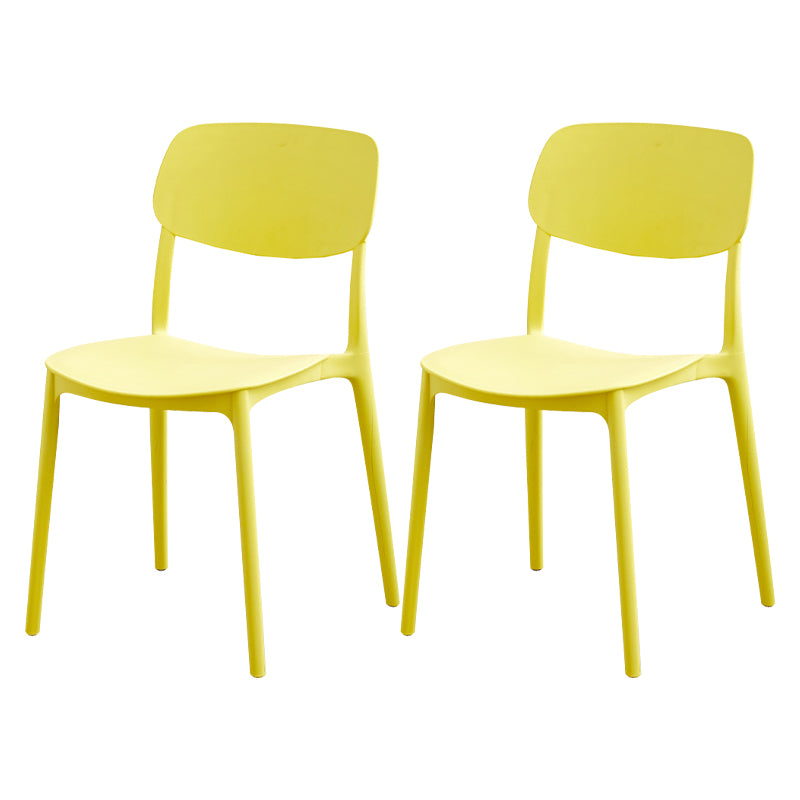 Modern Dining Room Armless Plastic Stacking Open Back Dining Chair