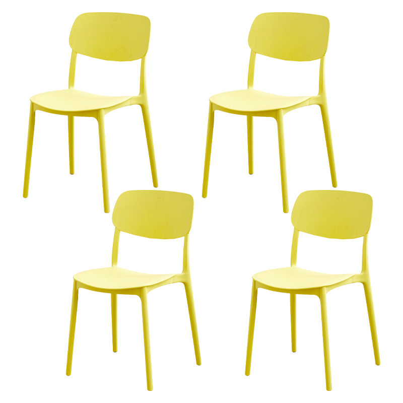 Modern Dining Room Armless Plastic Stacking Open Back Dining Chair