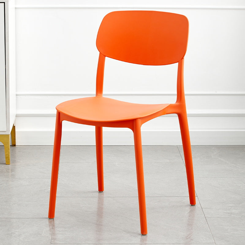 Modern Dining Room Armless Plastic Stacking Open Back Dining Chair