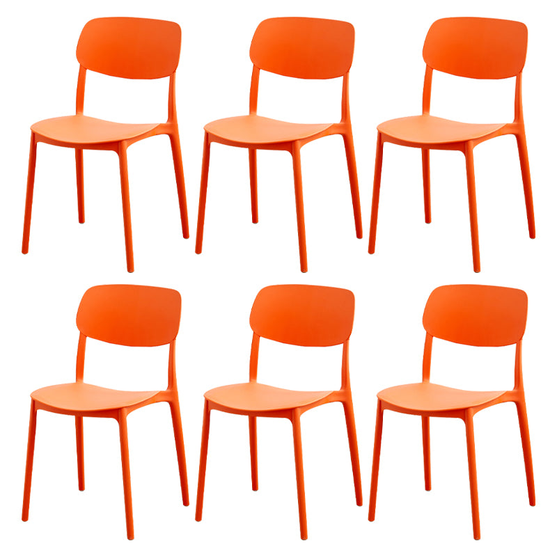 Modern Dining Room Armless Plastic Stacking Open Back Dining Chair