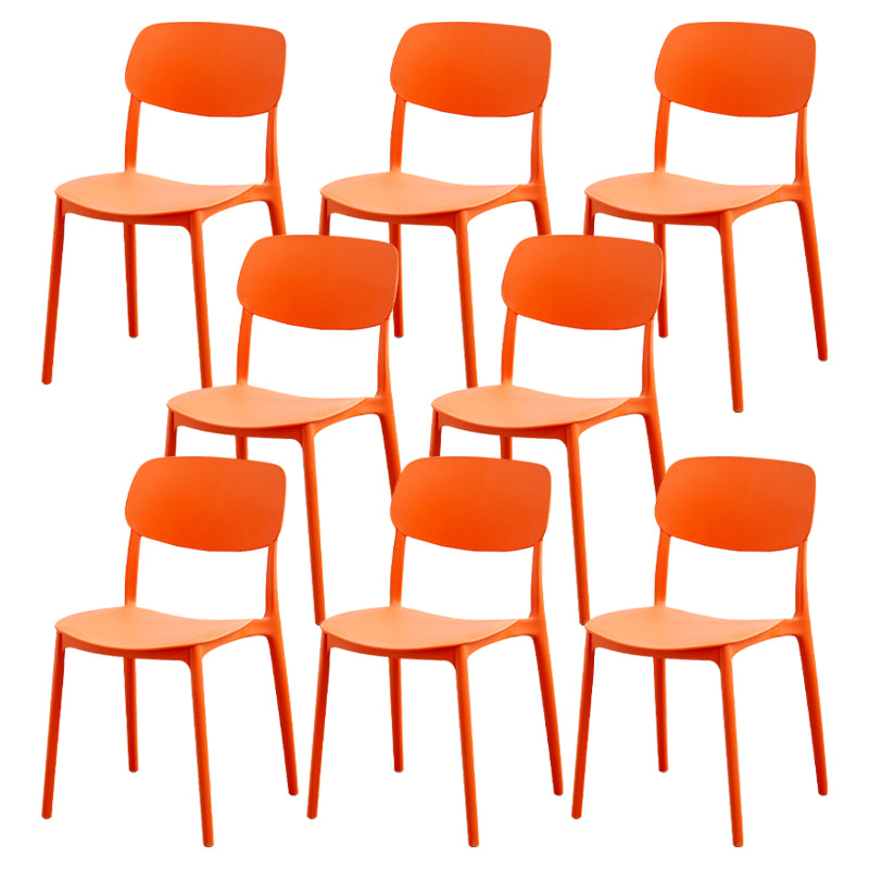 Modern Dining Room Armless Plastic Stacking Open Back Dining Chair