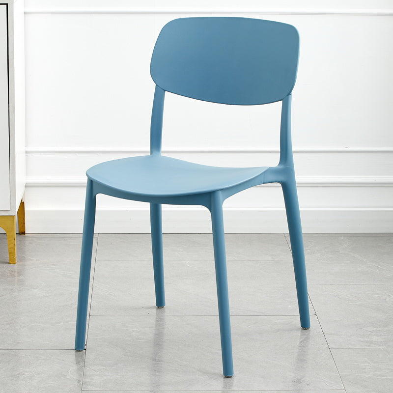 Modern Dining Room Armless Plastic Stacking Open Back Dining Chair