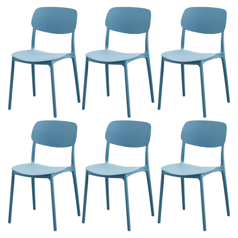 Modern Dining Room Armless Plastic Stacking Open Back Dining Chair