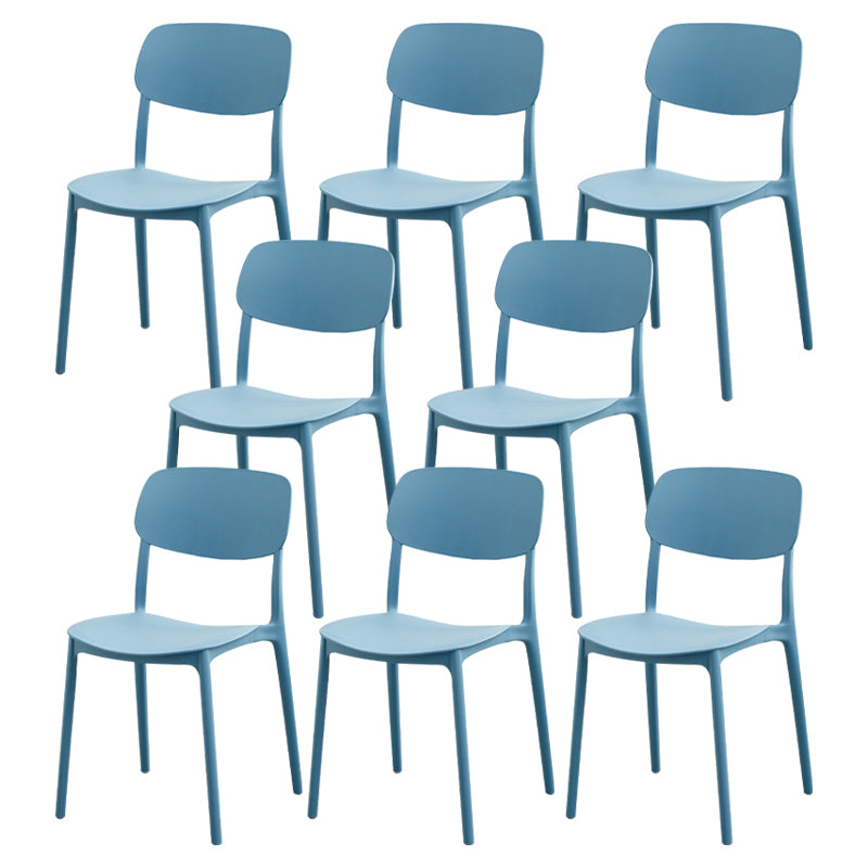 Modern Dining Room Armless Plastic Stacking Open Back Dining Chair