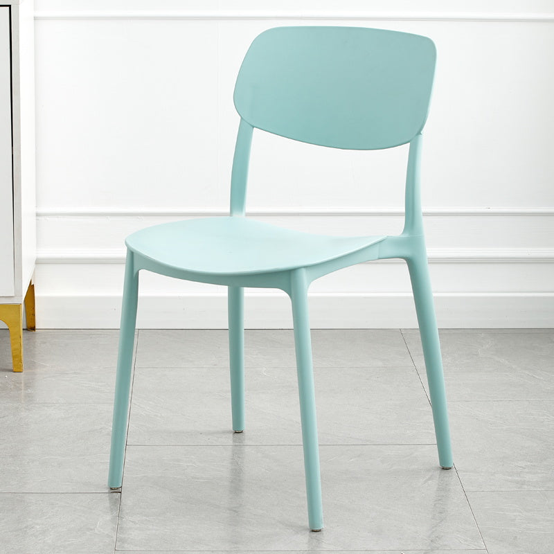 Modern Dining Room Armless Plastic Stacking Open Back Dining Chair
