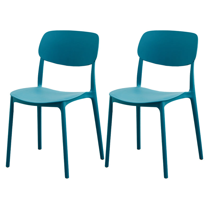 Modern Dining Room Armless Plastic Stacking Open Back Dining Chair