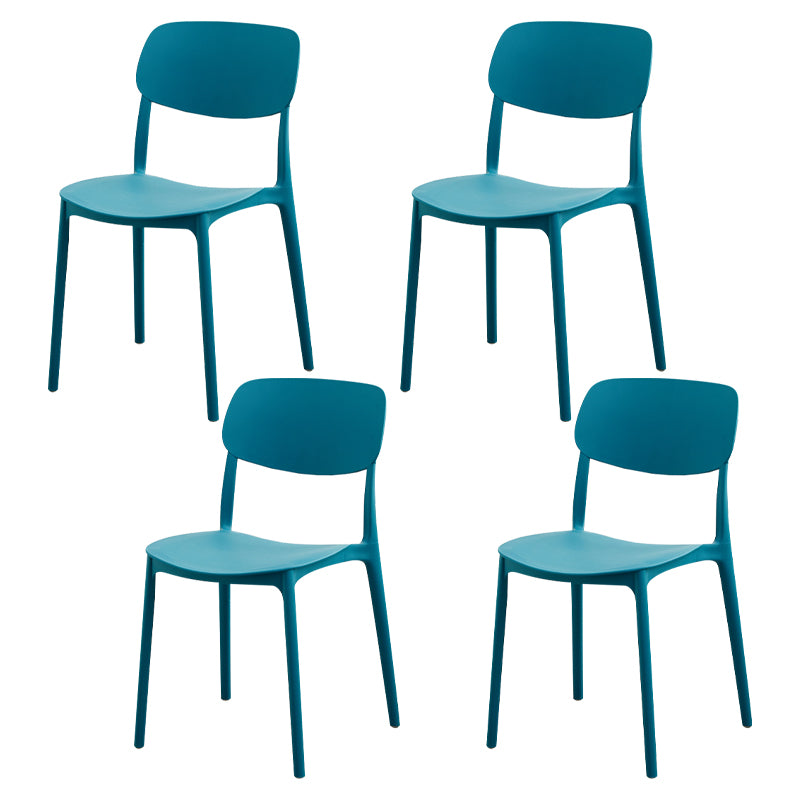 Modern Dining Room Armless Plastic Stacking Open Back Dining Chair