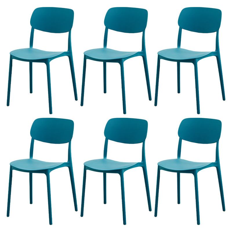 Modern Dining Room Armless Plastic Stacking Open Back Dining Chair