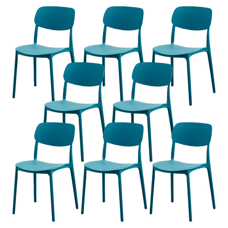 Modern Dining Room Armless Plastic Stacking Open Back Dining Chair