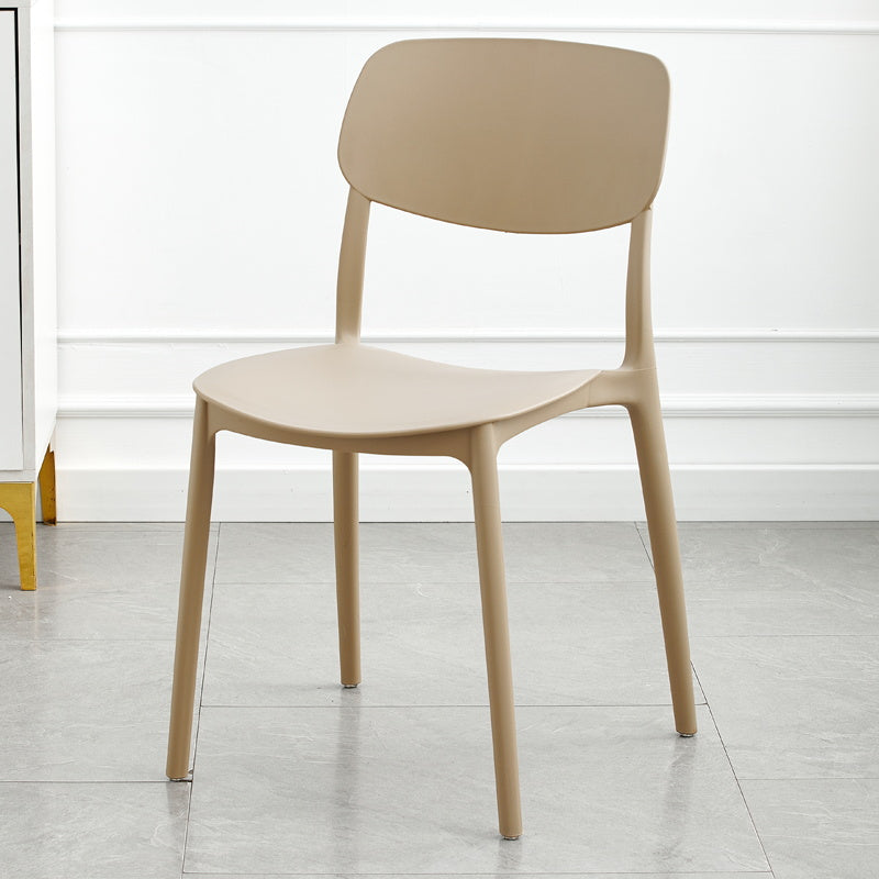 Modern Dining Room Armless Plastic Stacking Open Back Dining Chair