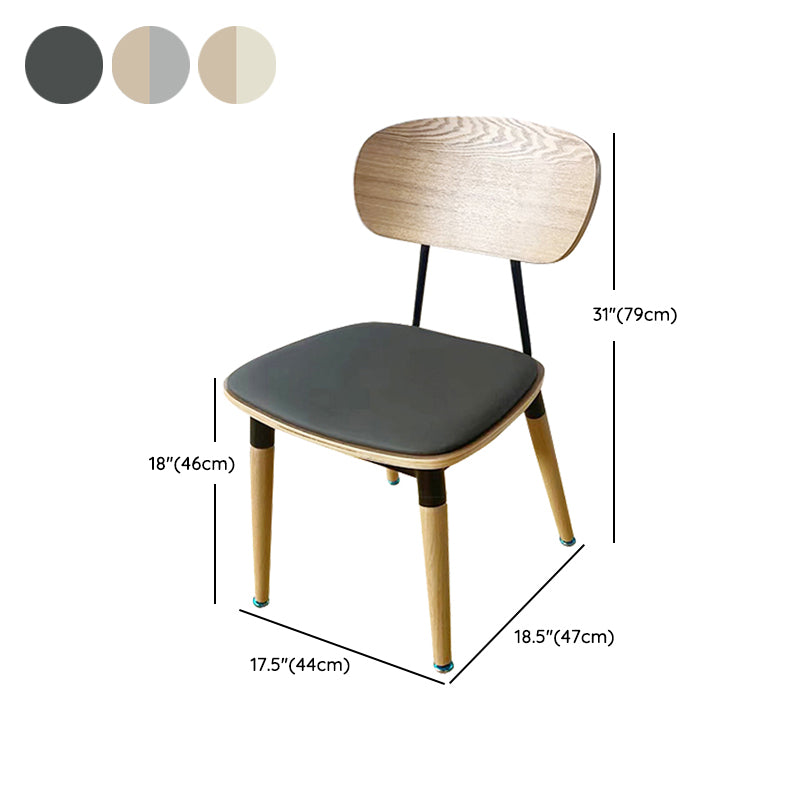 Contemporary Style Open Back Upholstered Dining Side Chair for Home