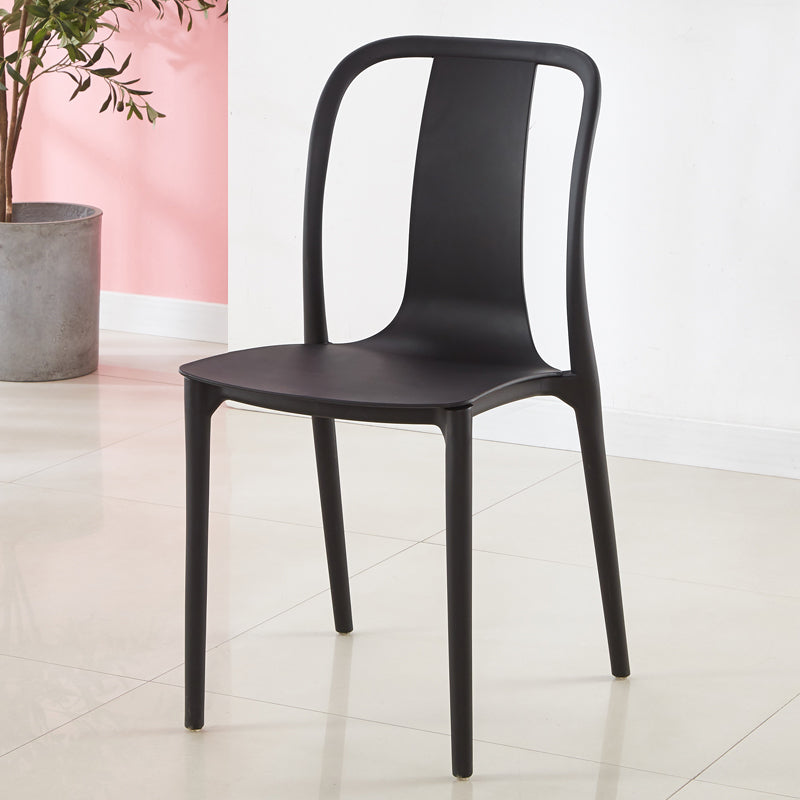Modern Dining Room Armless Plastic Slat Back Stacking Dining Chair