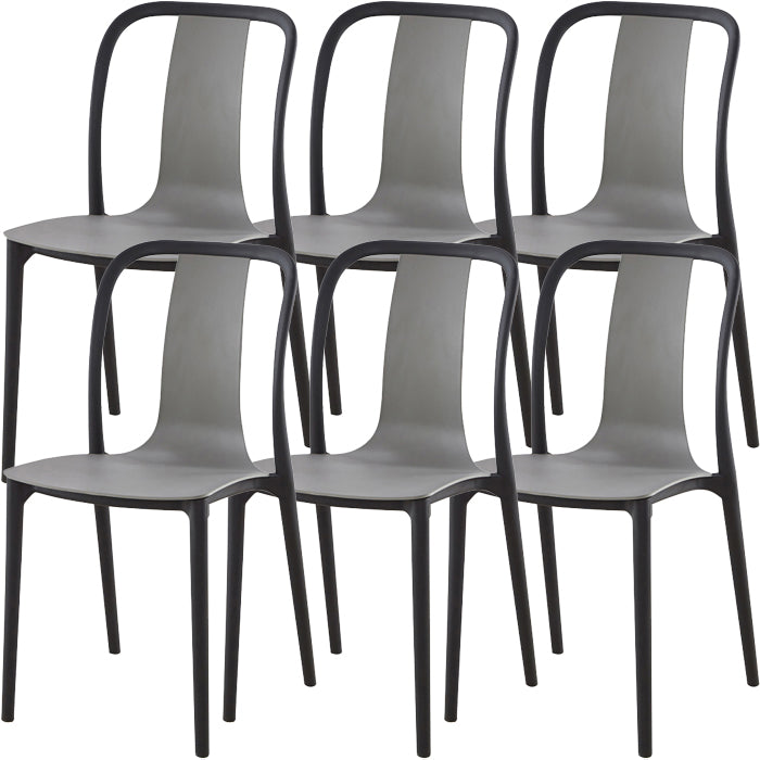 Modern Dining Room Armless Plastic Slat Back Stacking Dining Chair